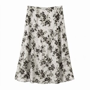 Croft & Barrow Floral Linen Blend Maxi Skirt Women's Size 18 Cottagecore A-Line